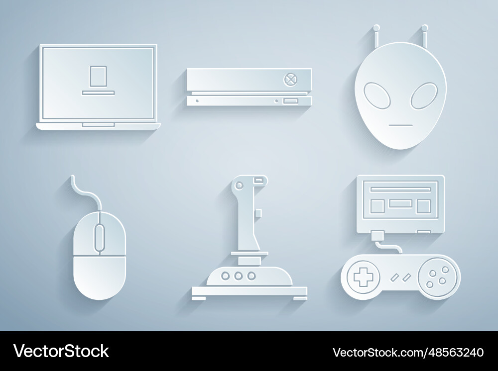 Set joystick for arcade machine alien computer Set joystick for arcade machine alien computer vector image