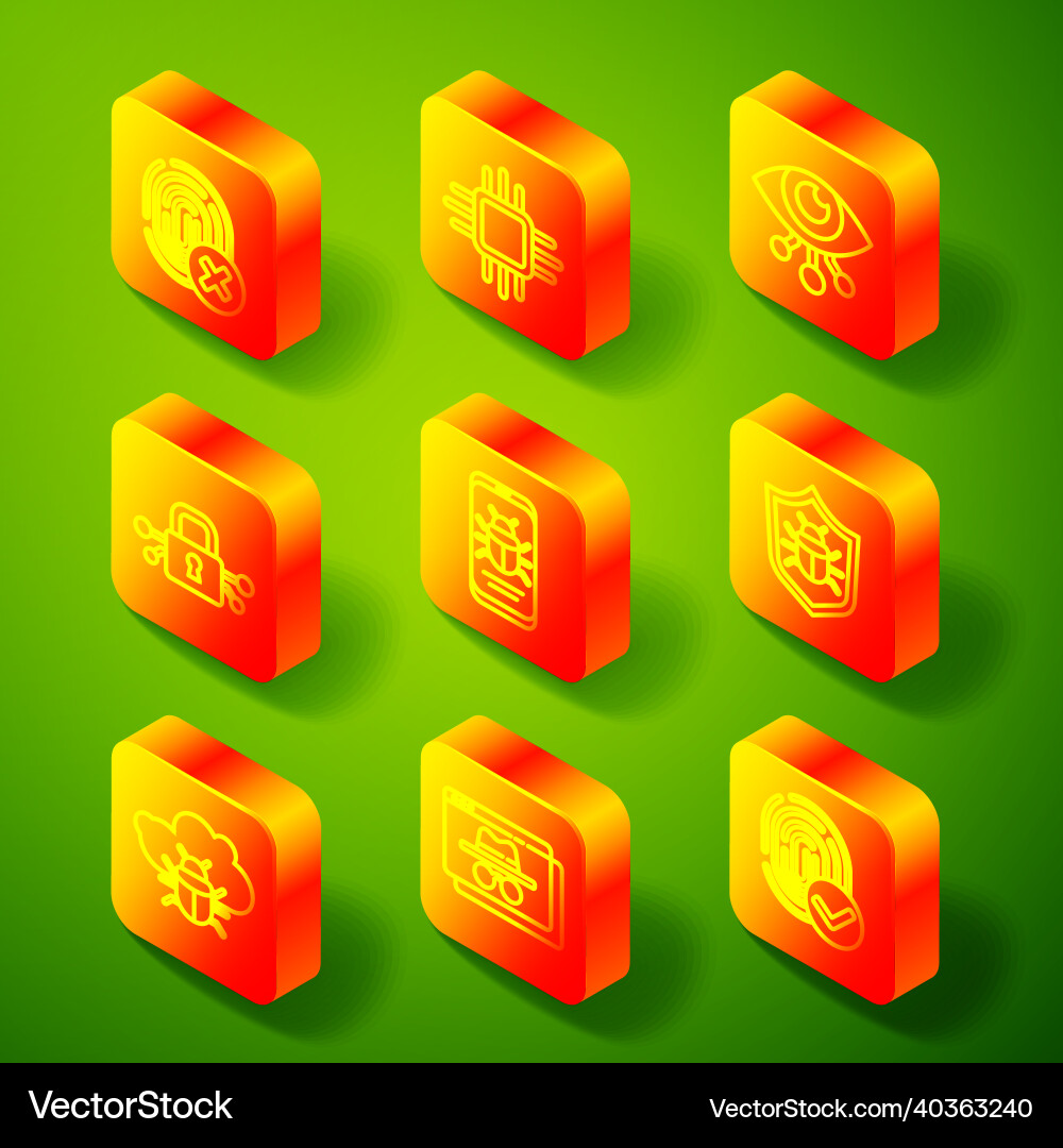 Set line cancelled fingerprint processor Set line cancelled fingerprint processor vector image