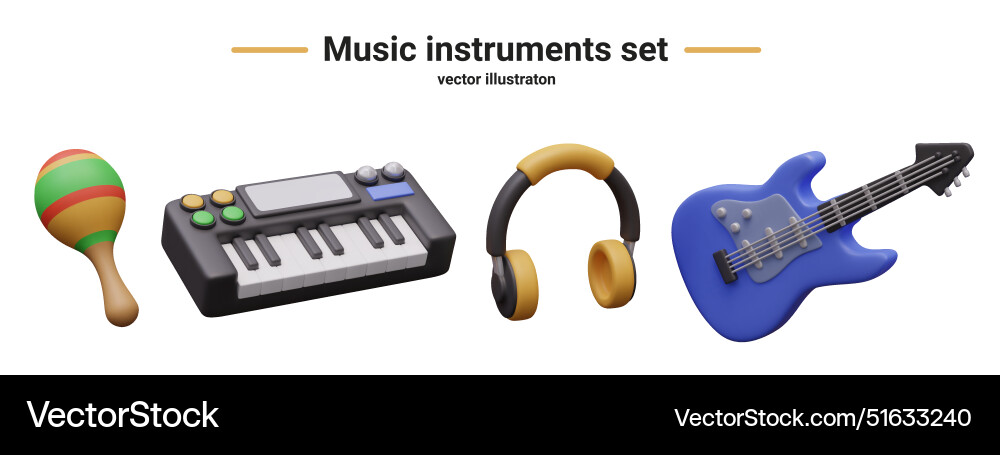 Set of devices for creating and listening to music Vector Image