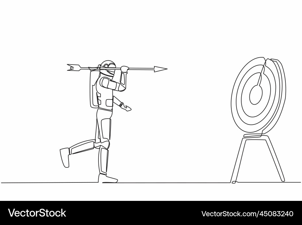 Single continuous line drawing astronaut using Single continuous line drawing astronaut using vector image