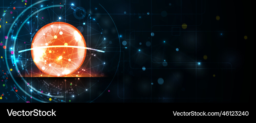 Technology data background idea of global Technology data background idea of global vector image