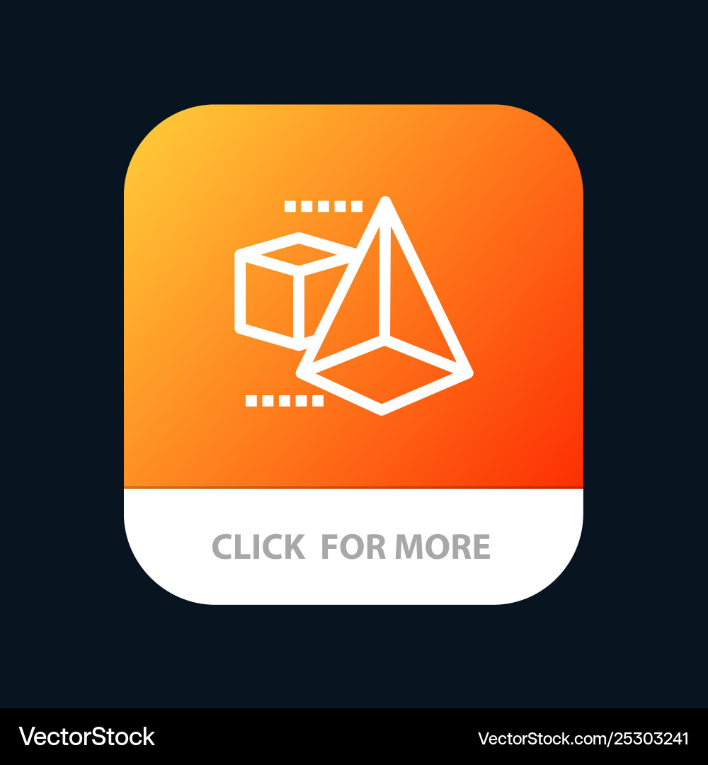 3dmodel 3d box triangle mobile app button android vector image