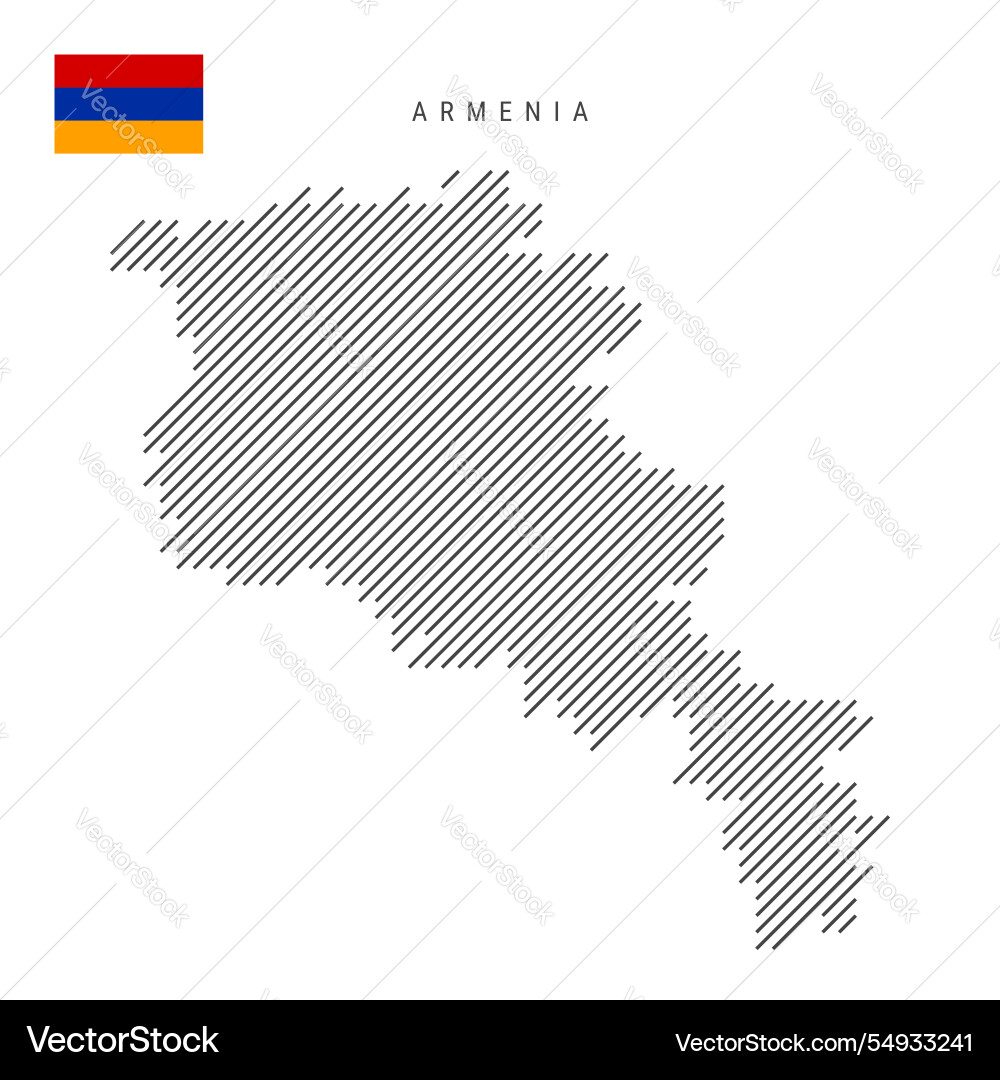 Armenia map from pattern of black slanted parallel Vector Image