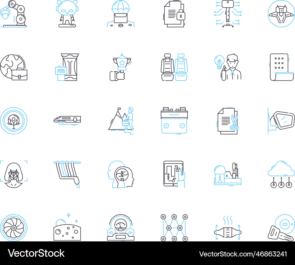 Artificial intelligence - ai linear icons set Vector Image