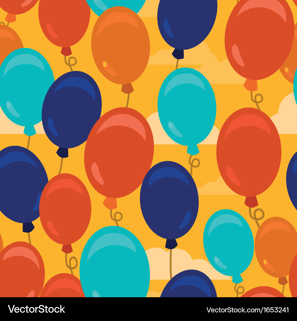 Balloons Pattern - Flat Style vector image