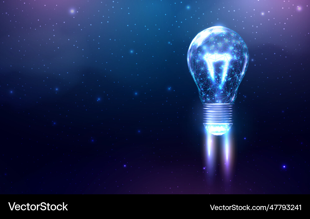 Bulb launch wireframe polygonal style internet Bulb launch wireframe polygonal style internet Vector Image