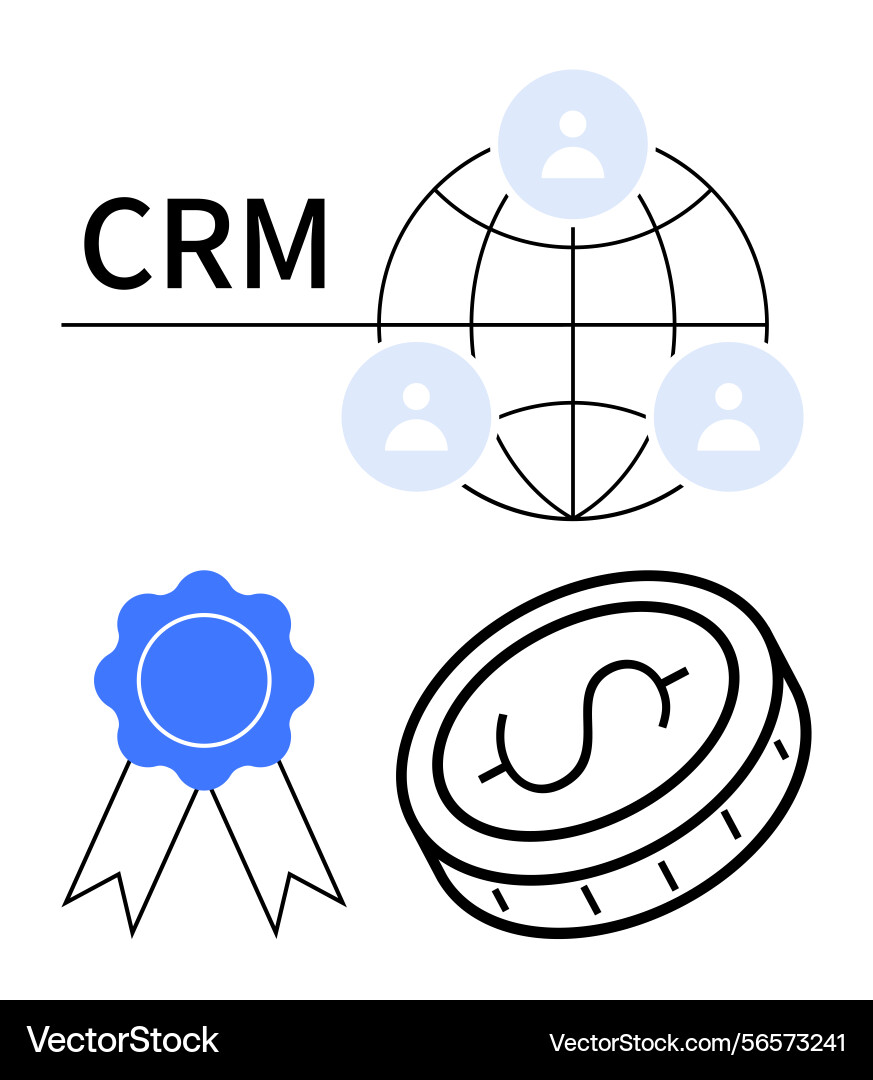 Crm concept with networking user connection Crm concept with networking user connection Vector Image