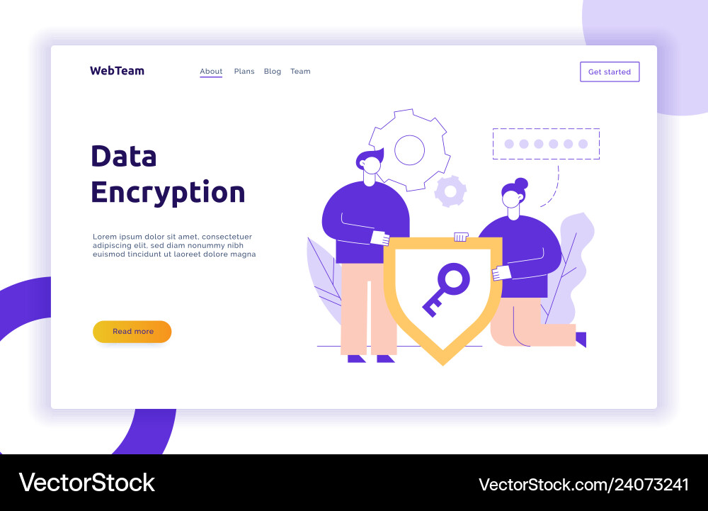 Data encryption web page online banner Data encryption web page online banner vector image