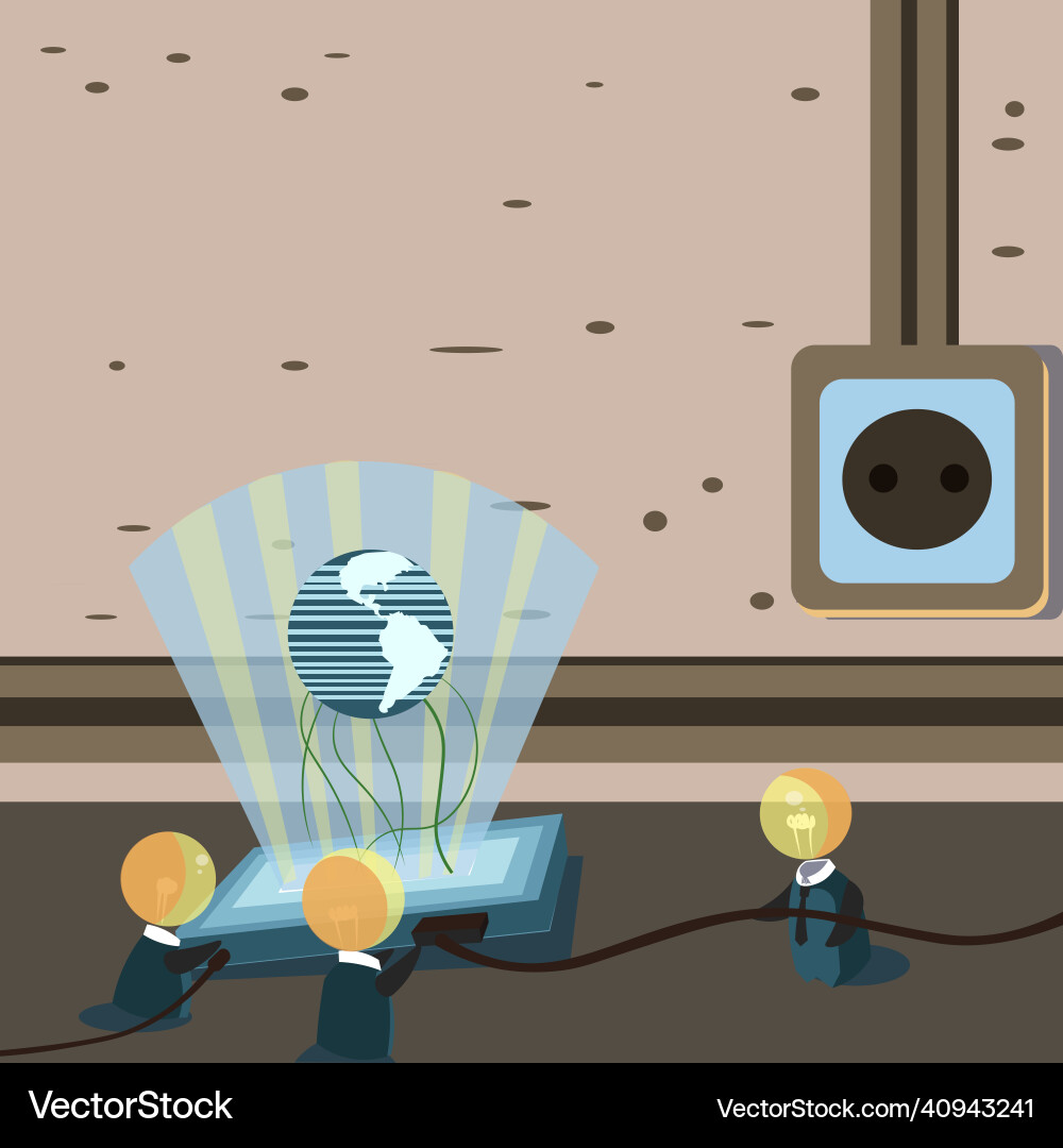 Global ideas joining together forming new Global ideas joining together forming new vector image
