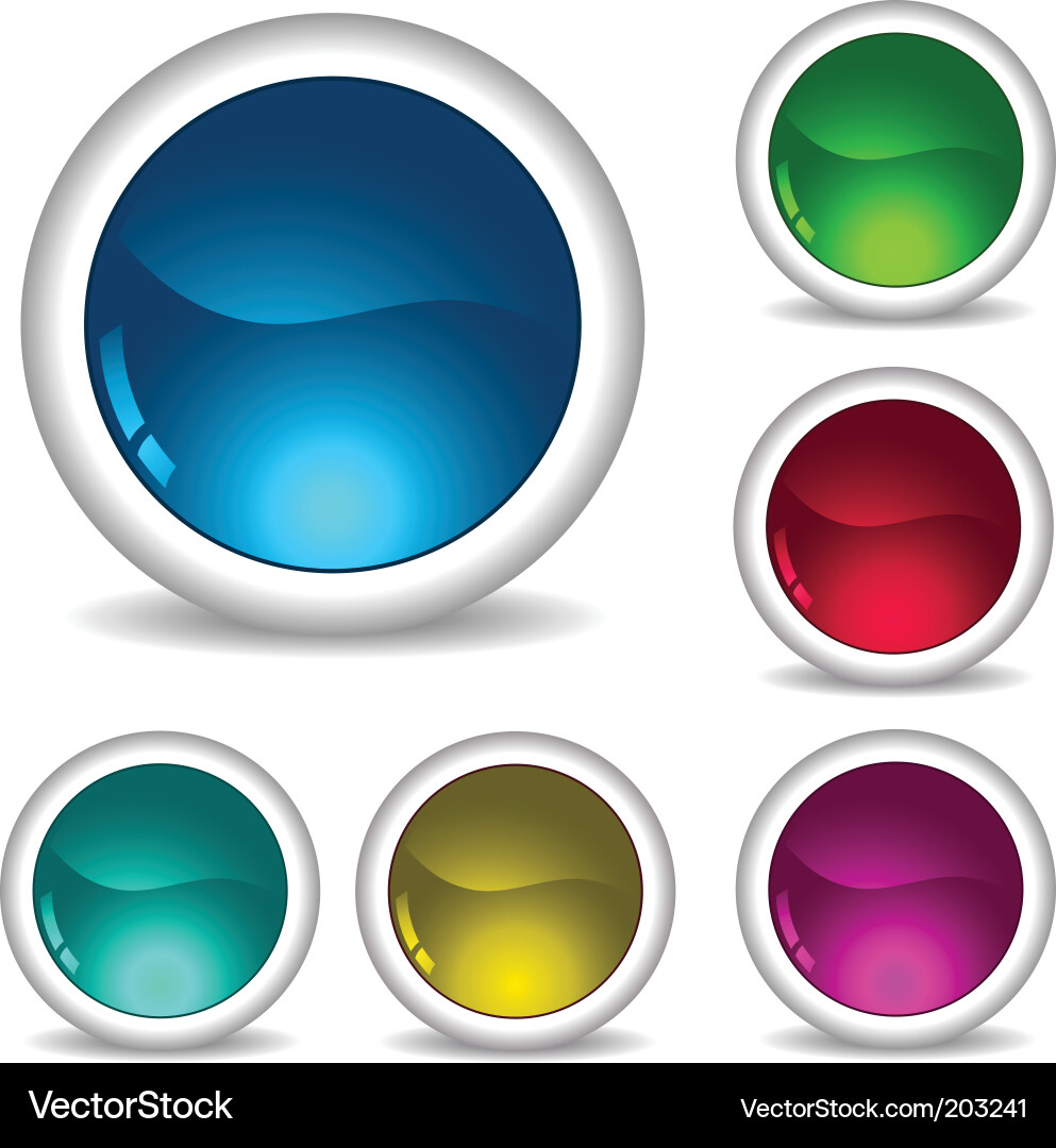 Glossy Button Set vector image