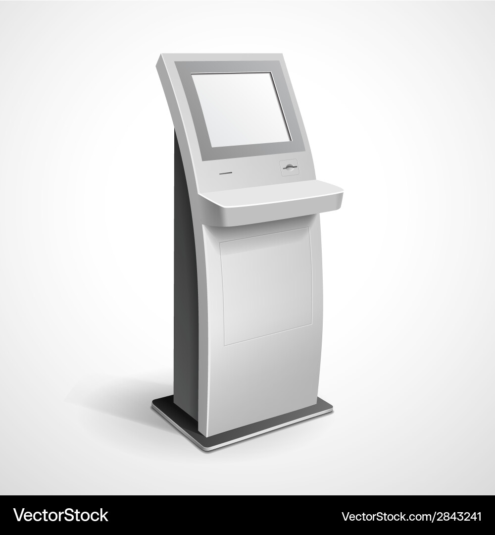 Information display monitor terminal stand Vector Image