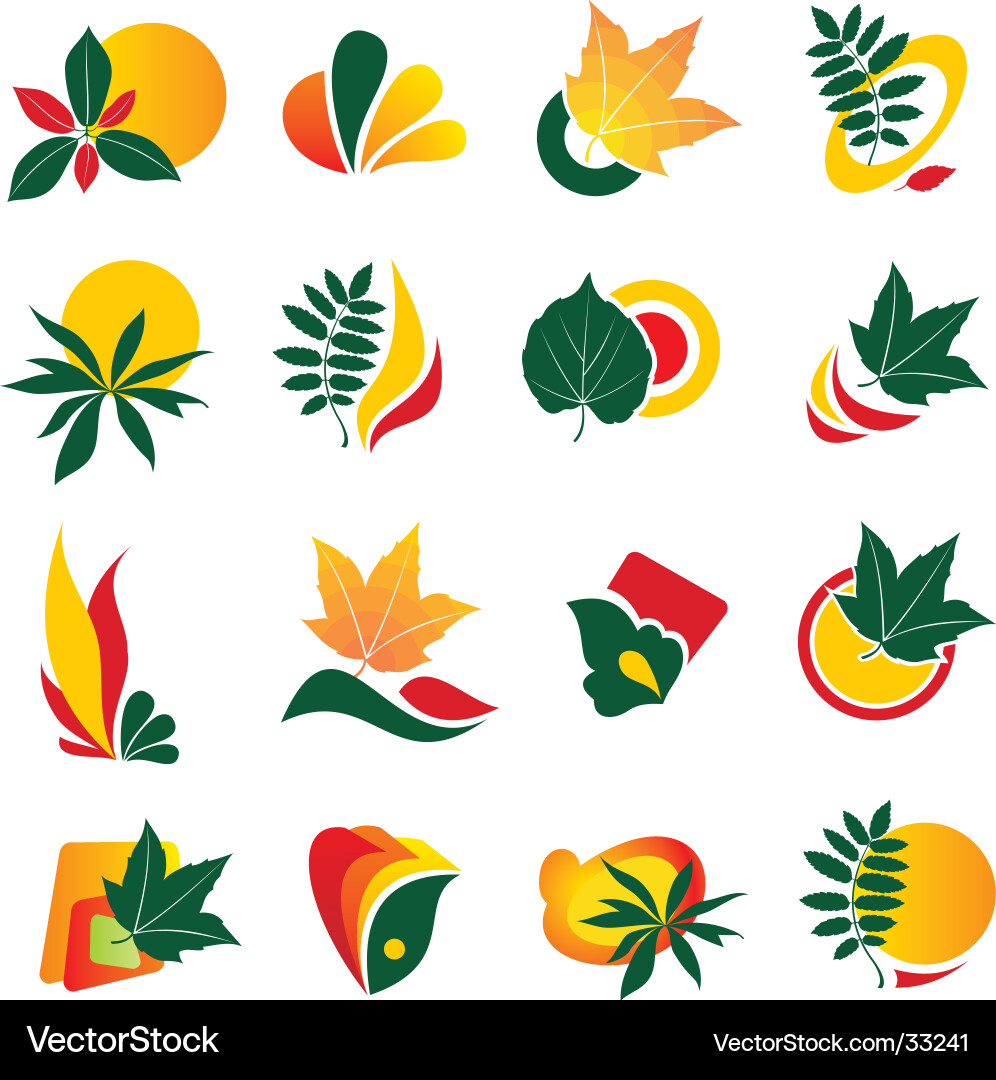 Leaf Element Set vector image