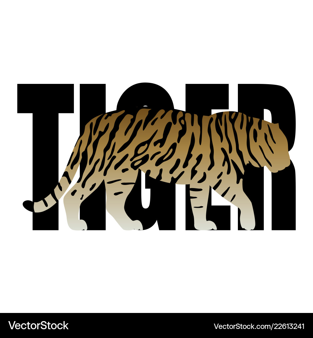 Mode T-Shirt Print mit Tiger Silhouette Mode T-Shirt Print mit Tiger Silhouette vektorbild