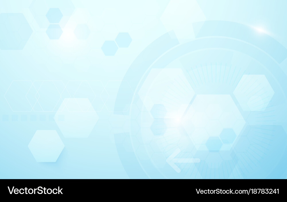 Modern Tech Background - Hexagons & Circles Vector Image
