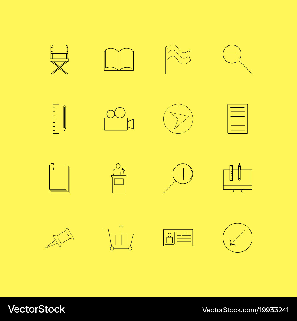 Office linear icon set simple outline icons Vector Image