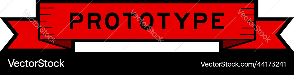 Ribbon label banner with word prototype in red Ribbon label banner with word prototype in red vector image
