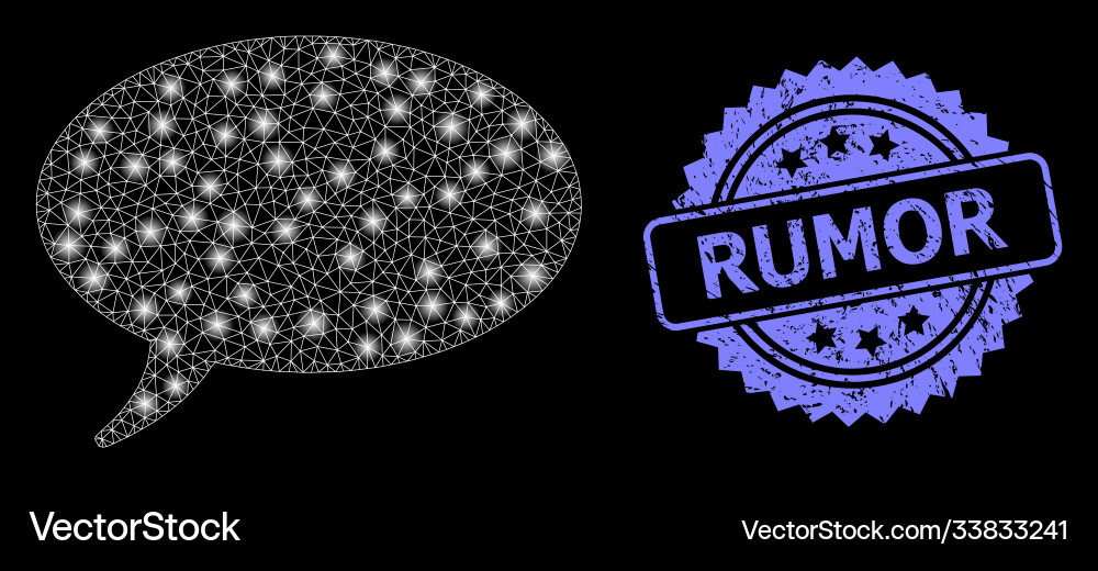 Rubber rumor stamp and bright web net message vector image