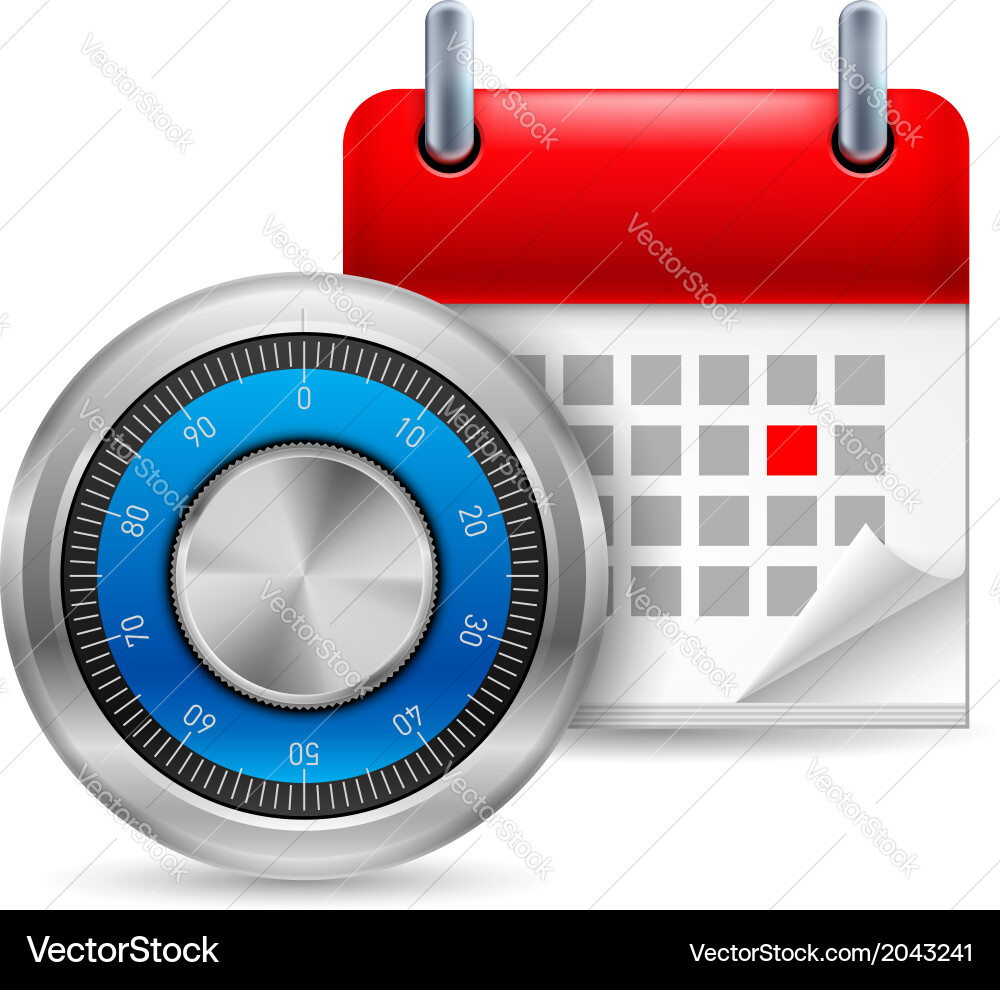 Safe code and calendar vector image