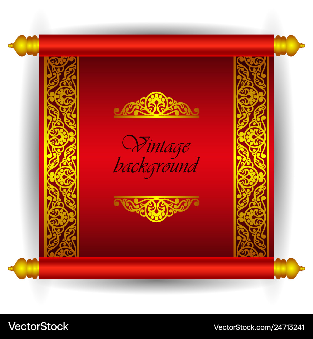 Scroll banner in royal luxury moroccan arabic styl Scroll banner in royal luxury moroccan arabic styl vector image