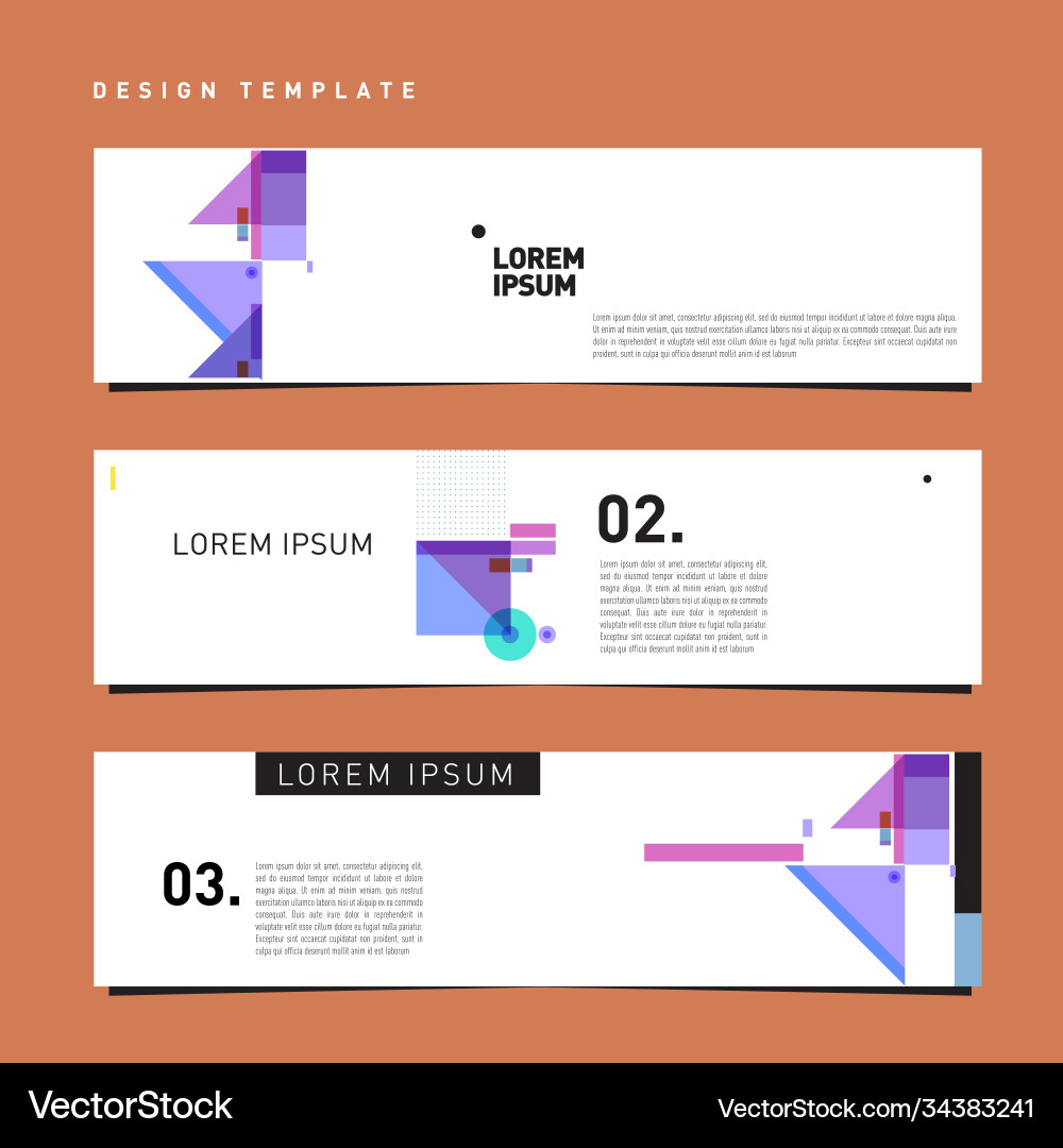 Set abstract banner web design template retro Set abstract banner web design template retro vector image