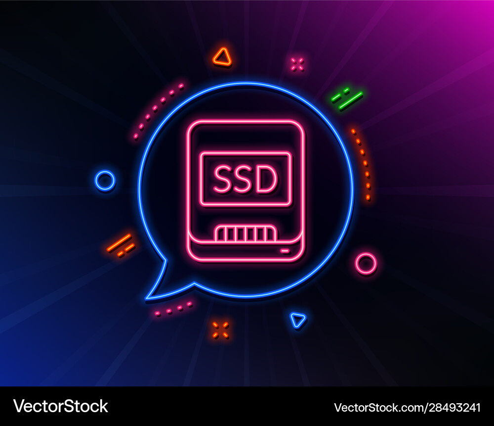 Ssd Zeilensymbol Computer-Speicher-Komponenten-Zeichen Vektorbild