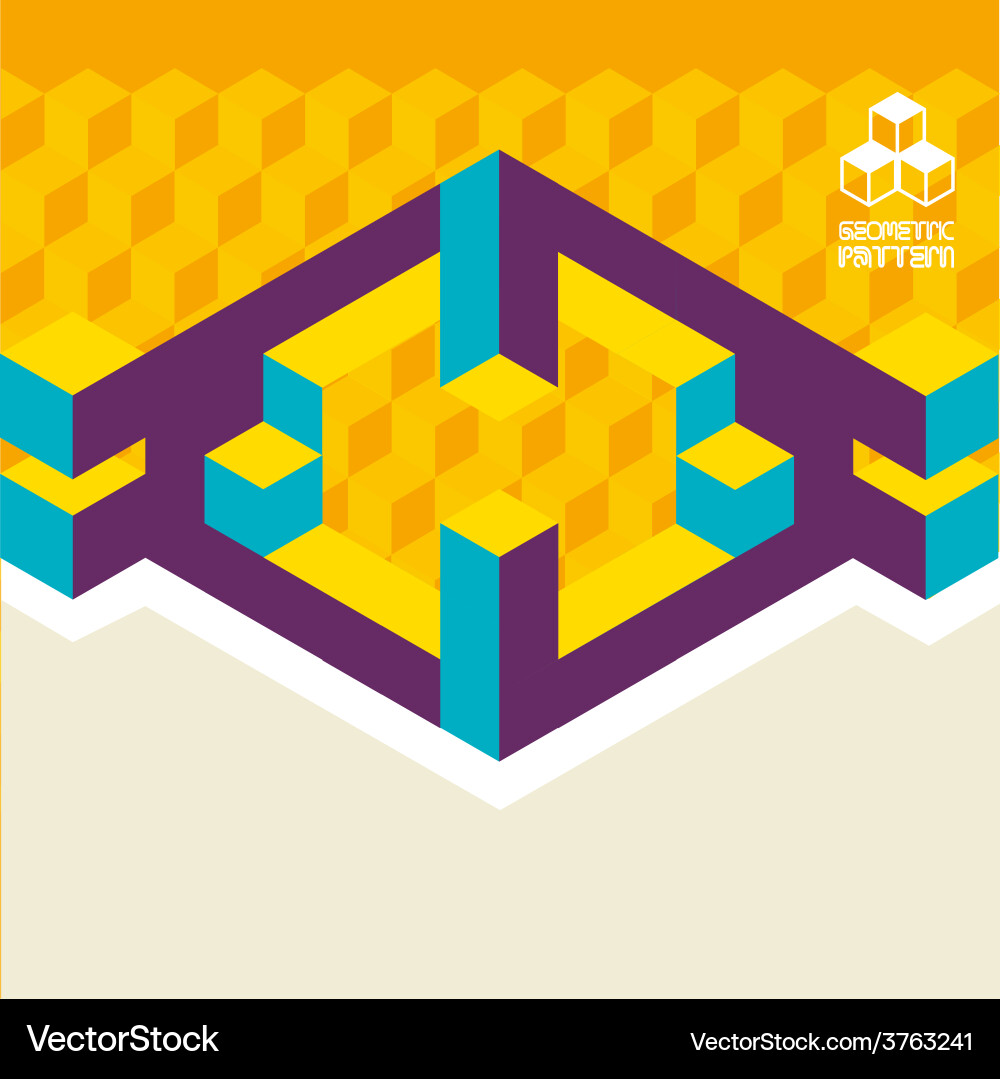 Three dimensional pattern design Vector Image