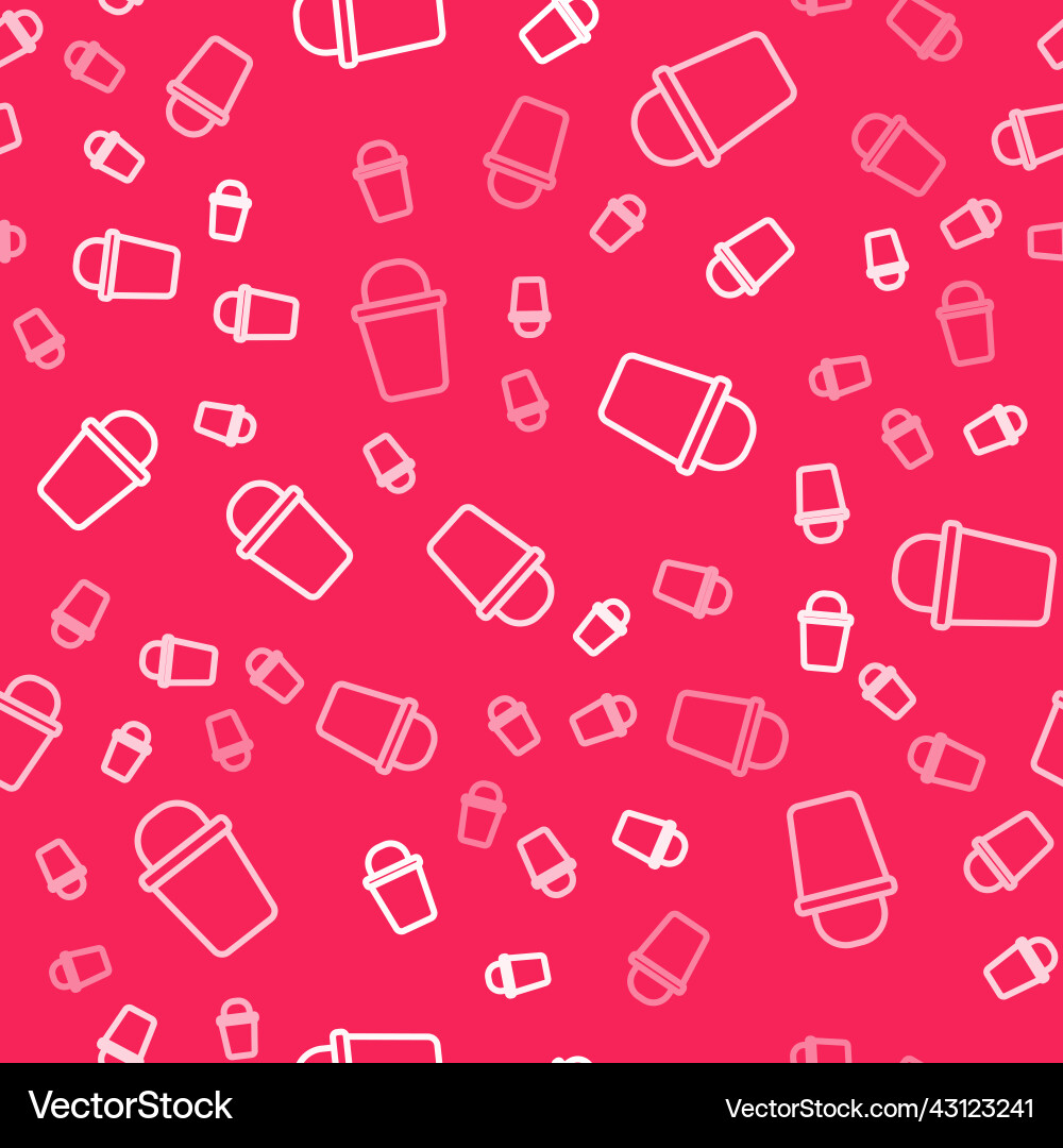 White line bucket icon isolated seamless pattern White line bucket icon isolated seamless pattern vector image