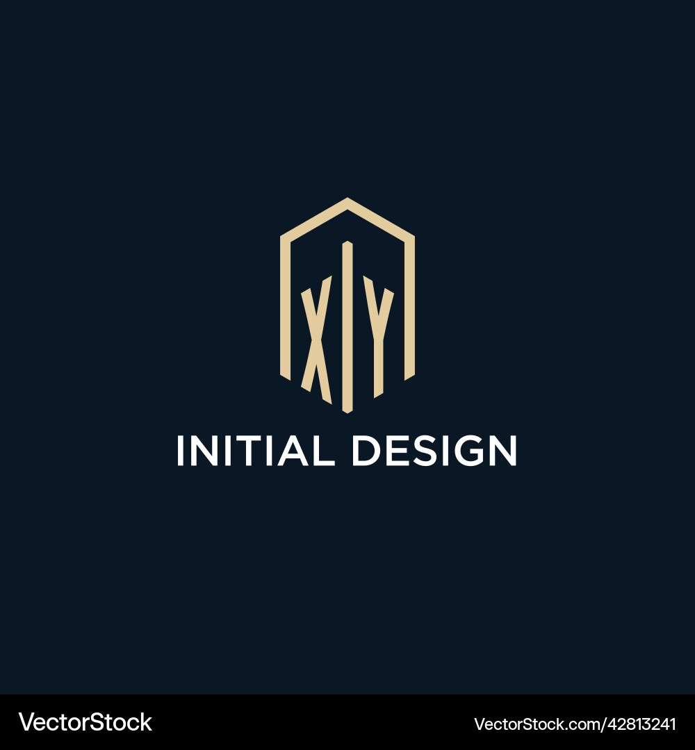 Xy initial monogram logo with hexagonal shape Vector Image