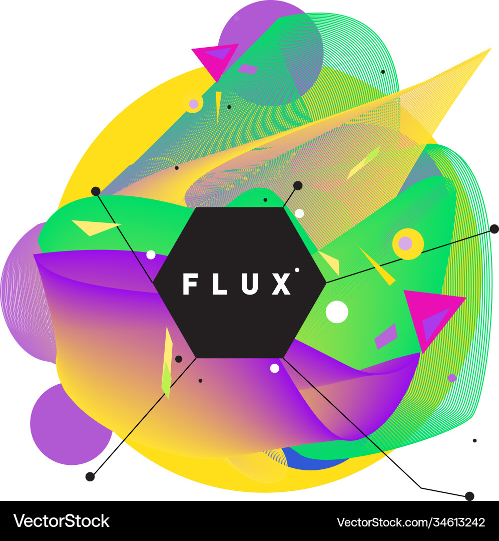3d colorful wave background dynamic flux effect Vector Image