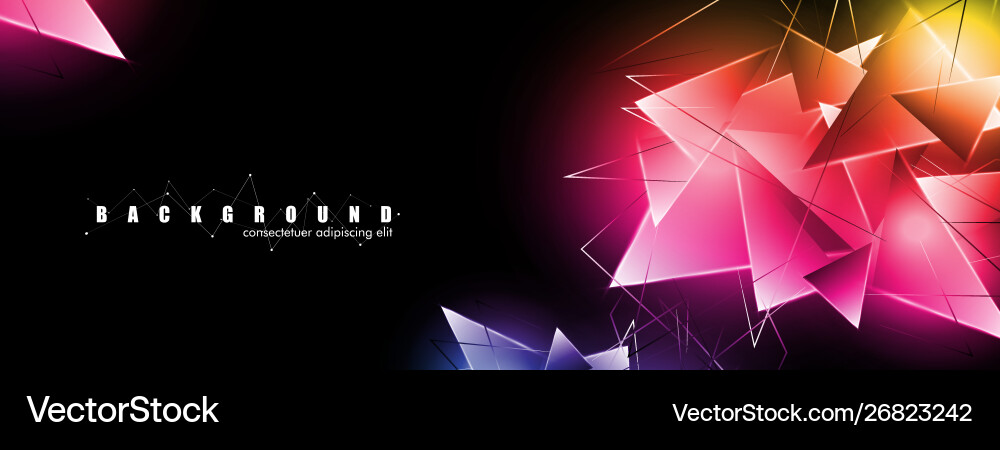 Abstract background with glowing triangles Abstract background with glowing triangles vector image