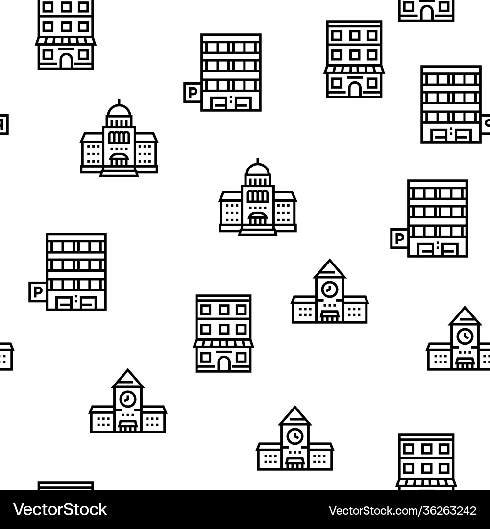 Building architecture seamless pattern Building architecture seamless pattern Vector Image