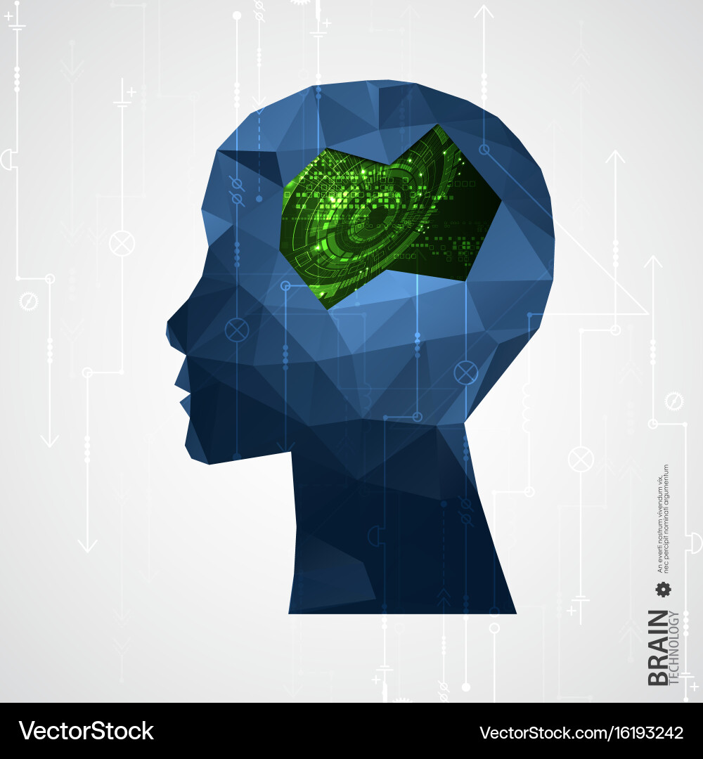 Creative brain concept background with triangular Creative brain concept background with triangular vector image