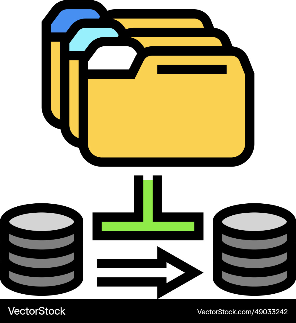 Data migration analyst color icon Vector Image