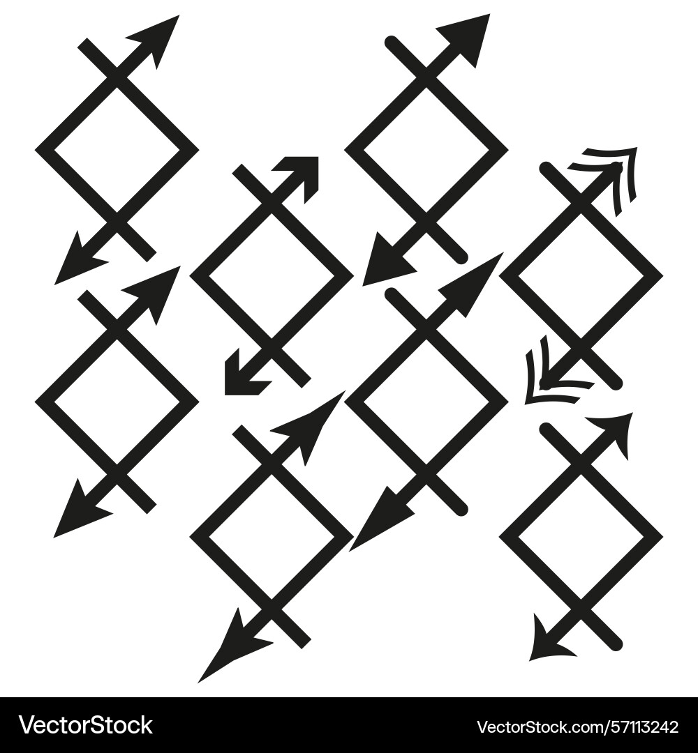 Diamond and arrow direction symbol navigation Diamond and arrow direction symbol navigation vector image