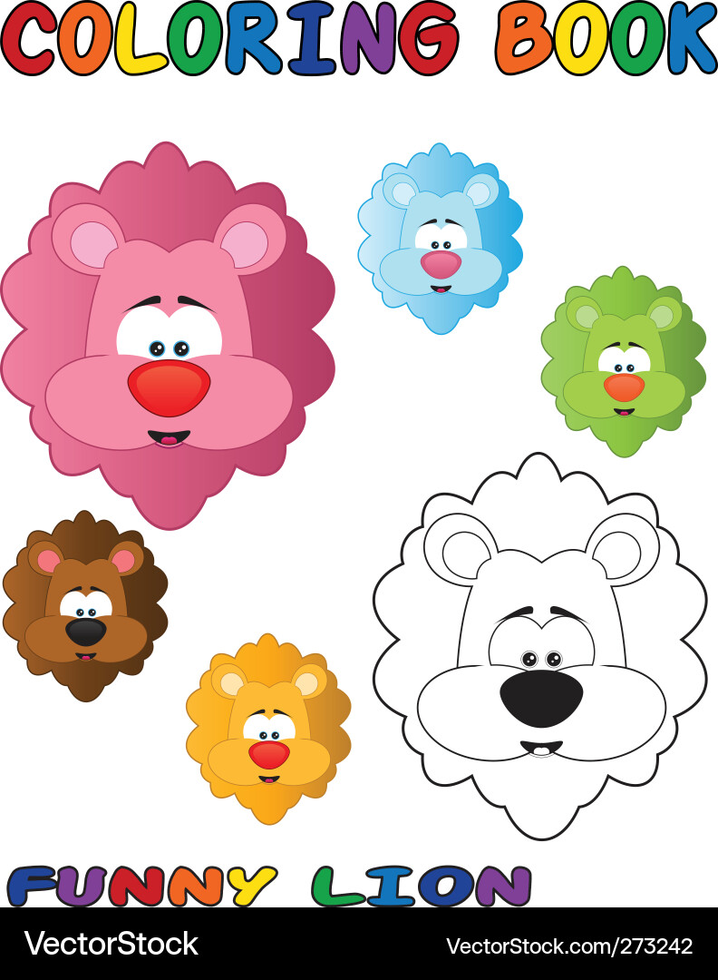 Funny lion Vector Image