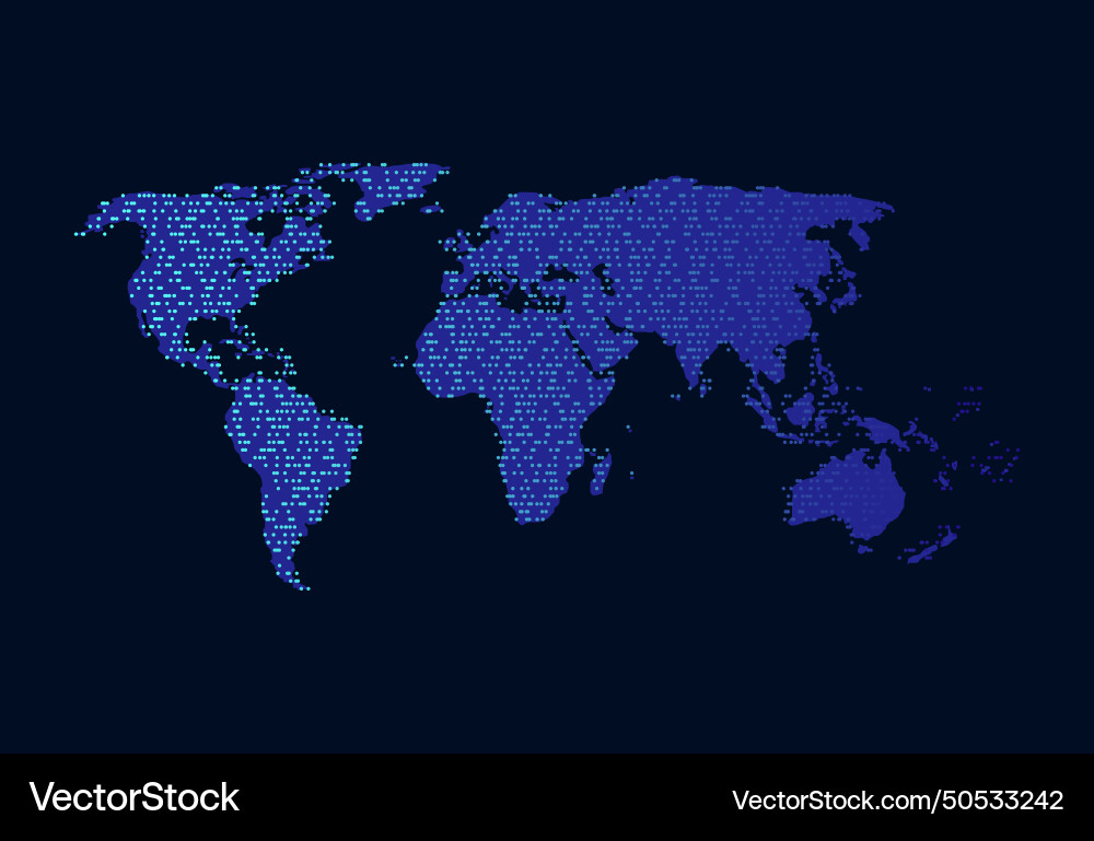 Global network connection world map point vector image