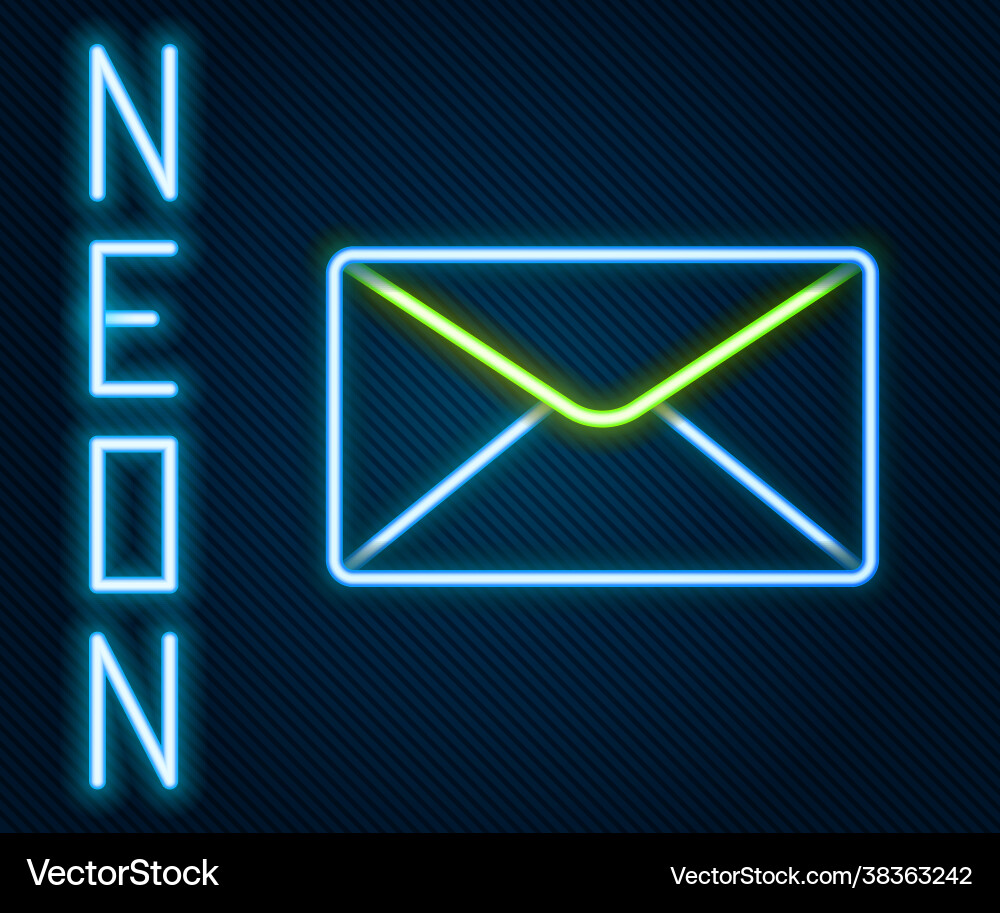 Glowing Neon Linie Hülle Icon isoliert auf schwarz Glowing Neon Linie Hülle Icon isoliert auf schwarz vektorbild