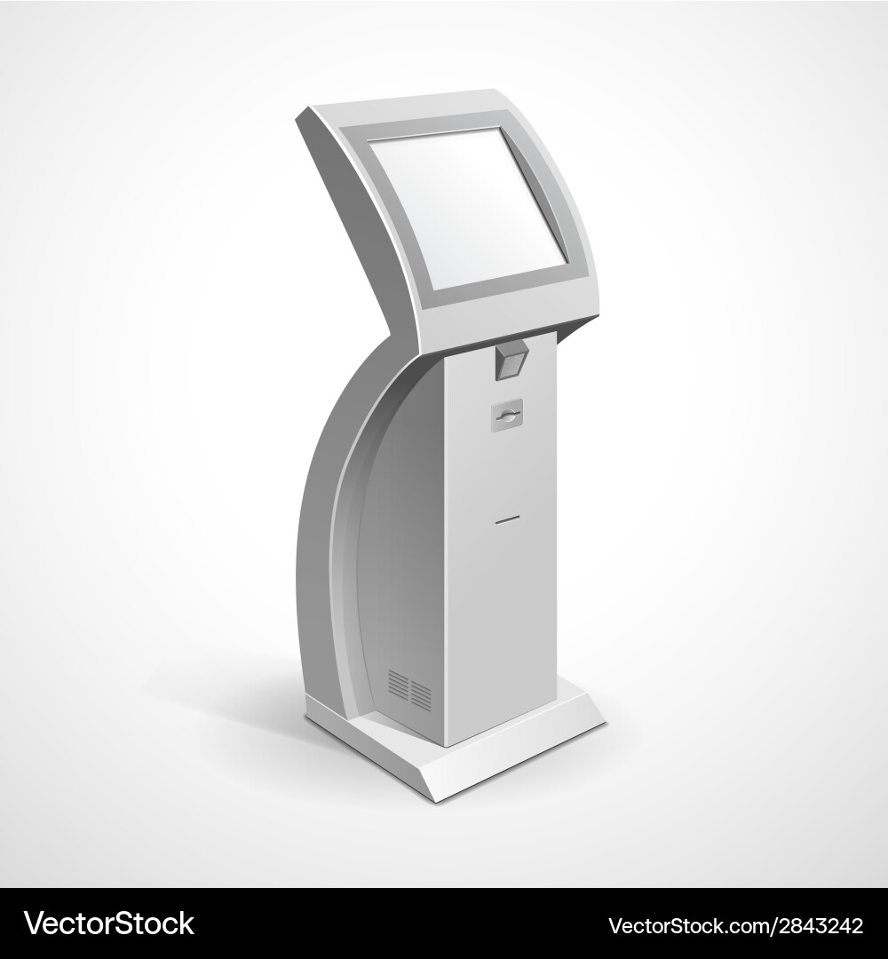 Information display monitor terminal stand vector image