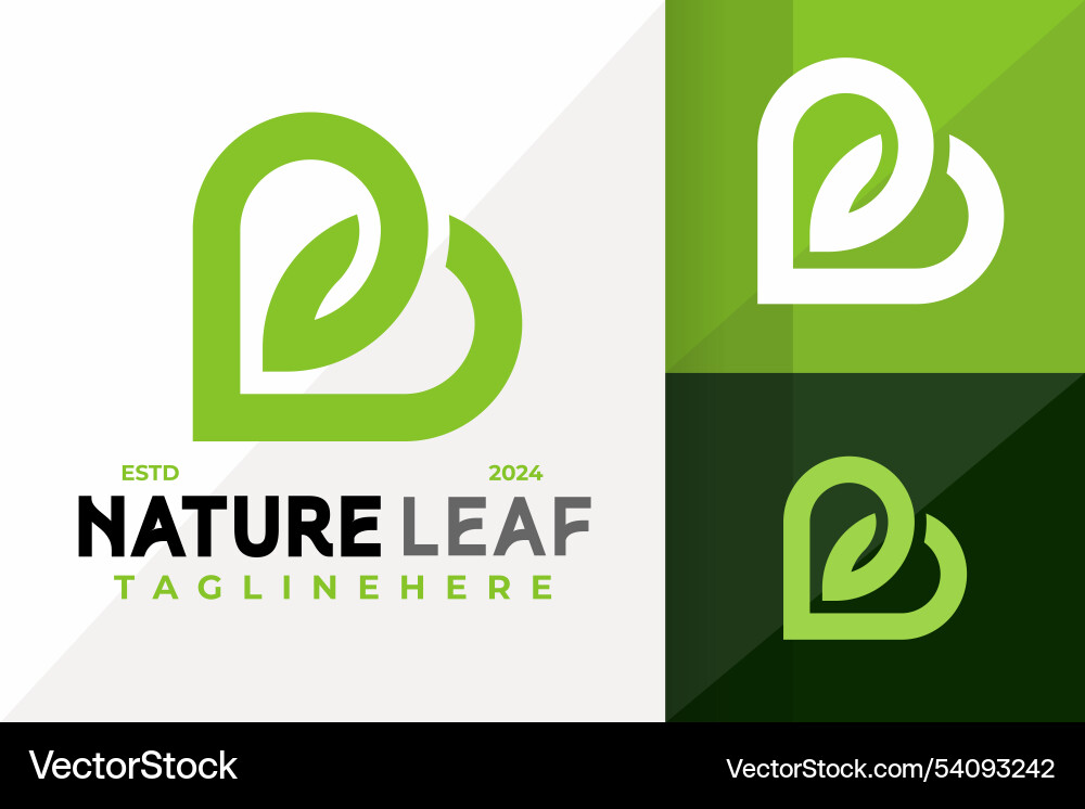 Letter b leaf logo icon design creative simple Vector Image