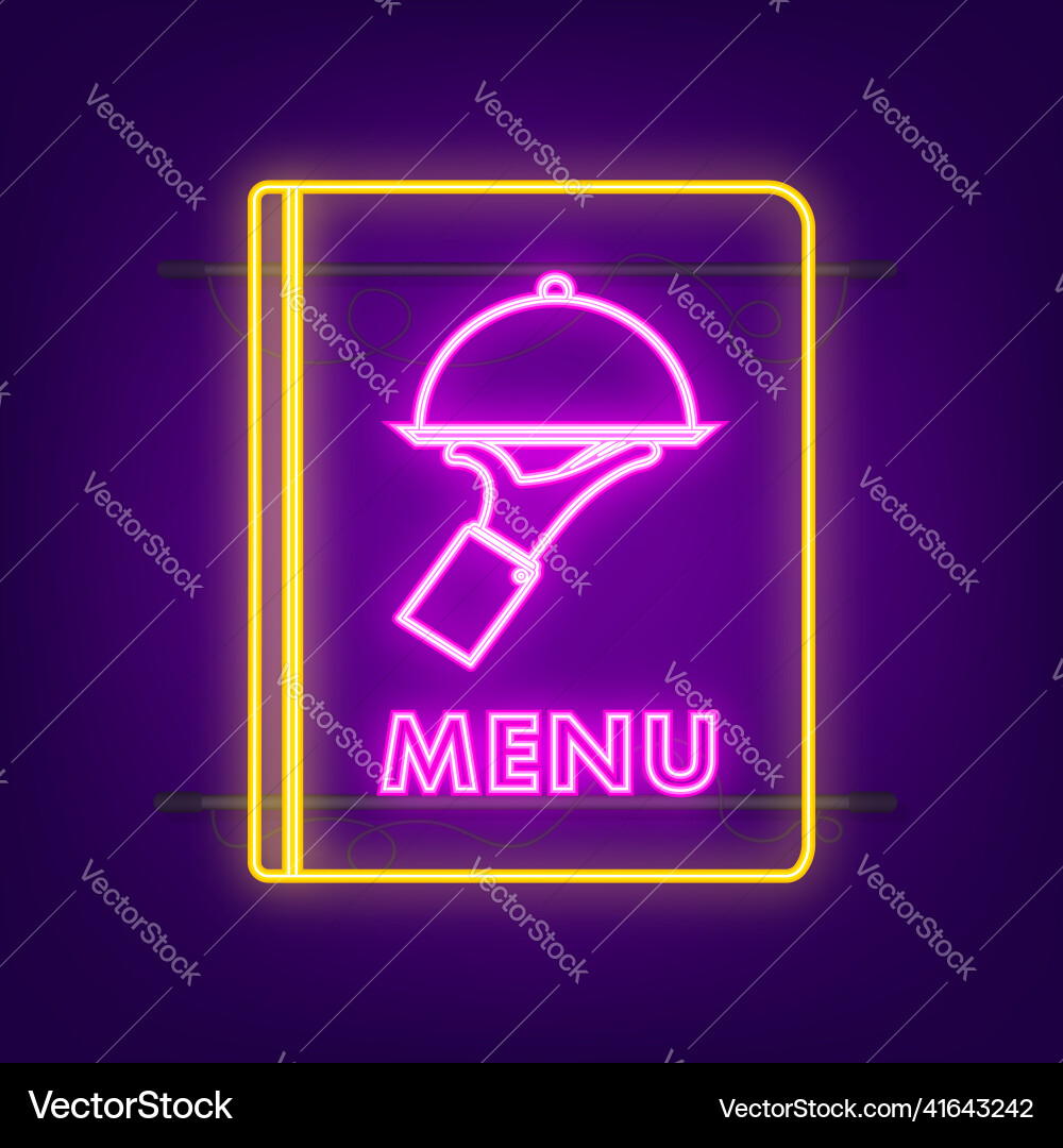 Neon Menü buchen Essen Design Vorlage Café Neon Menü buchen Essen Design Vorlage Café vektorbild