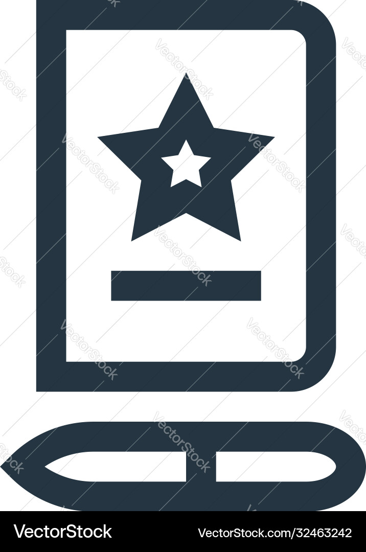Notebook Icon - Outline Style Vector Image