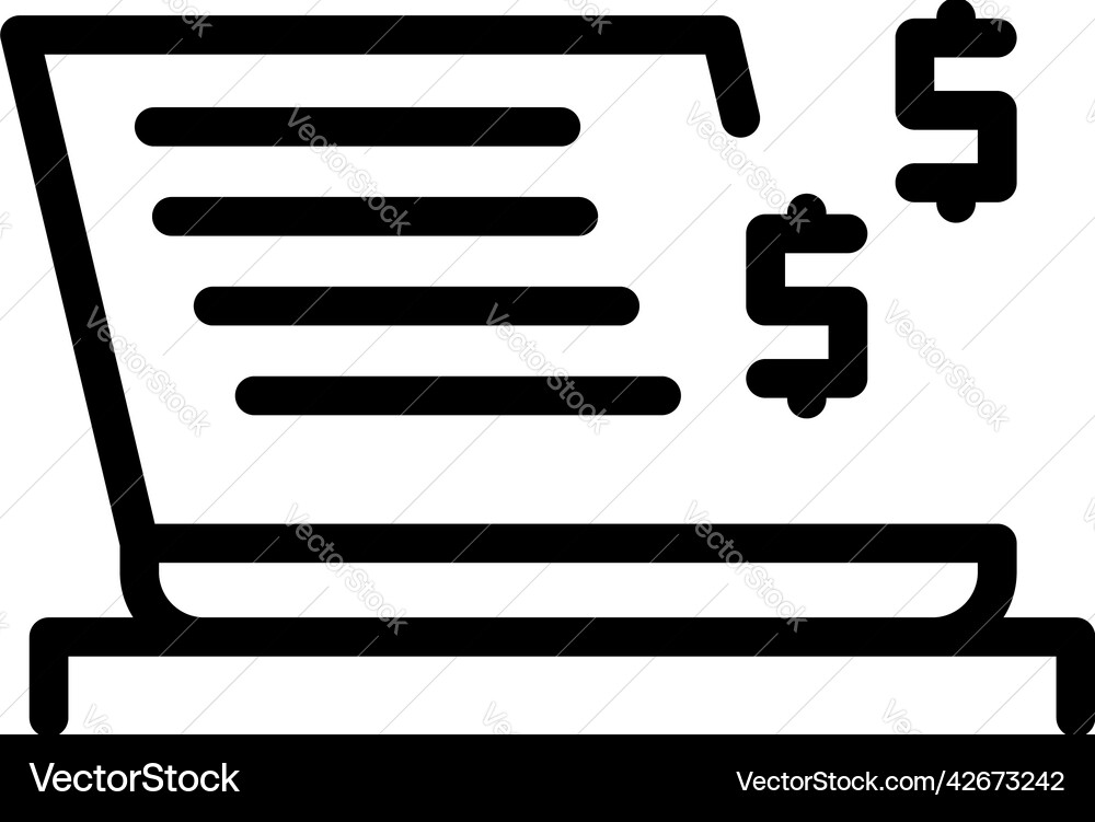 Online Geld verdienen Ikone Umrisse Online Geld verdienen Ikone Umrisse vektorbild