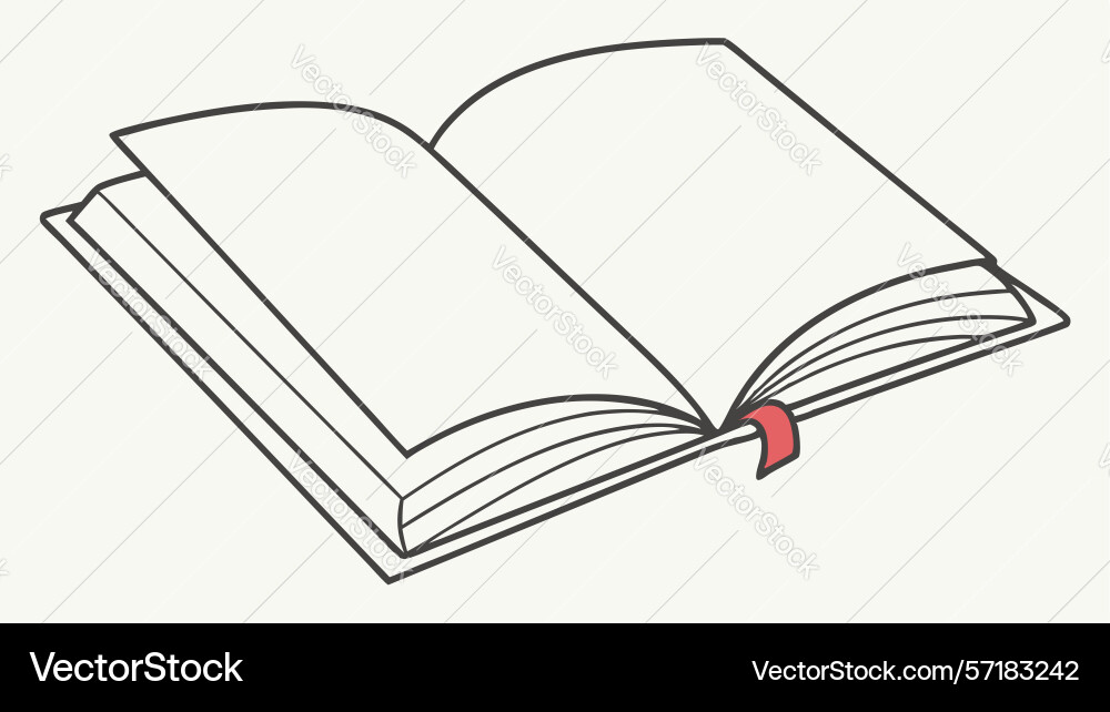 Open book with bookmark design generative ai vector image
