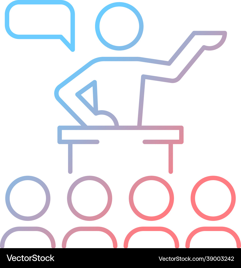 Public communication gradient linear icon Public communication gradient linear icon vector image