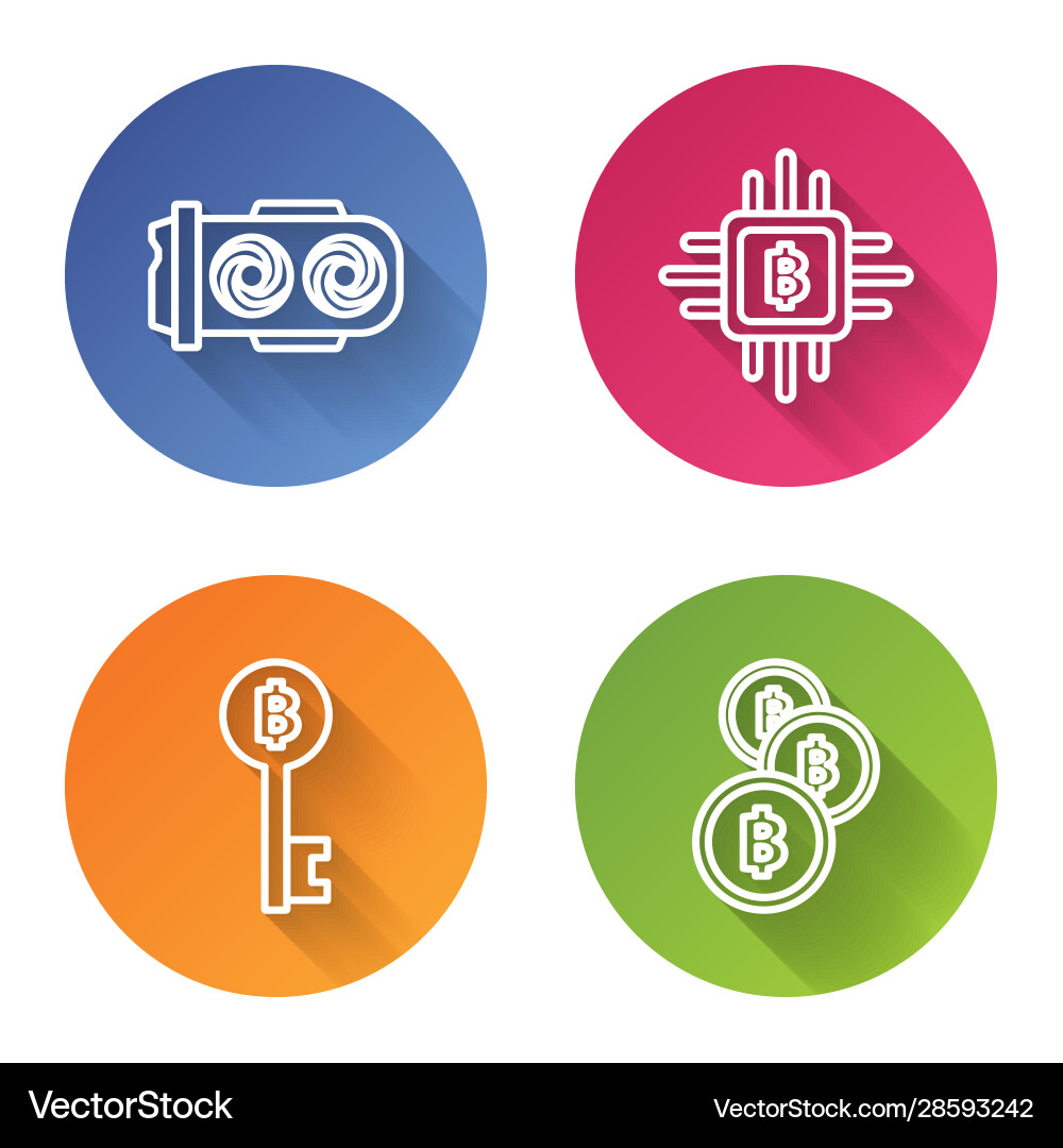 Set line mining farm cpu Vector Image