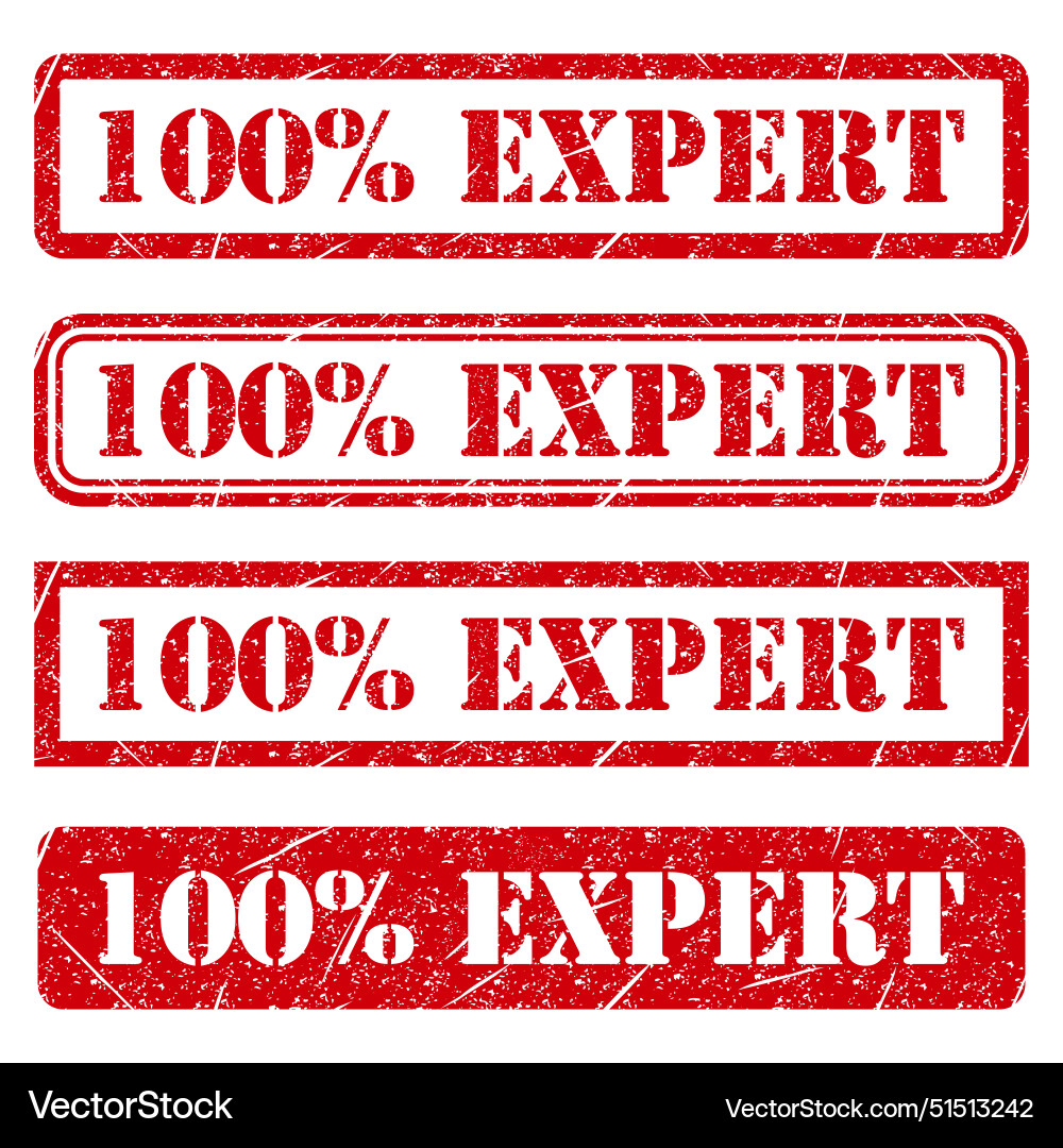 Set of expert 100 stamp symbol label sticker sign Set of expert 100 stamp symbol label sticker sign vector image