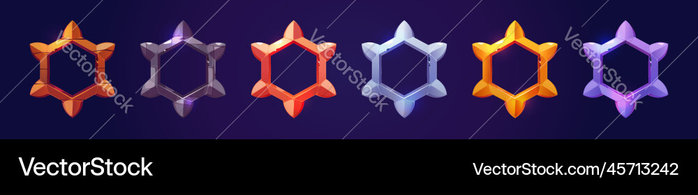 Set of game avatar frames on dark background Set of game avatar frames on dark background vector image