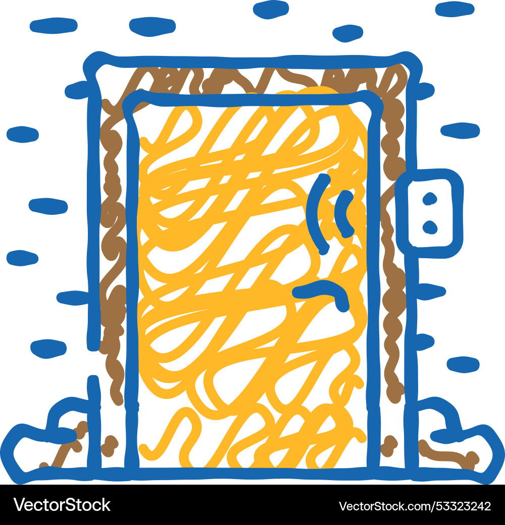 Smart door sensor home icon doodle Smart door sensor home icon doodle vector image