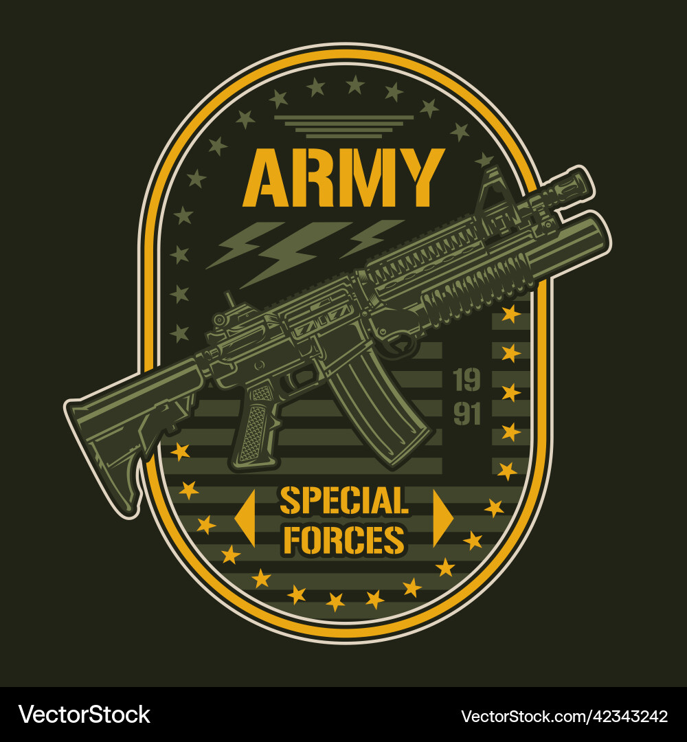 Special forces sticker colorful vintage Special forces sticker colorful vintage vector image