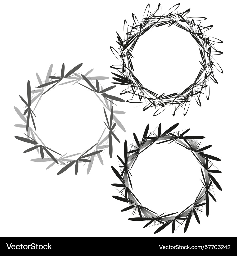 Spiky wreath abstract sharp geometric elements Spiky wreath abstract sharp geometric elements Vector Image